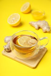 Cold treatment, healthcare concept - tea with ginger