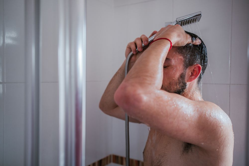 Man in the shower