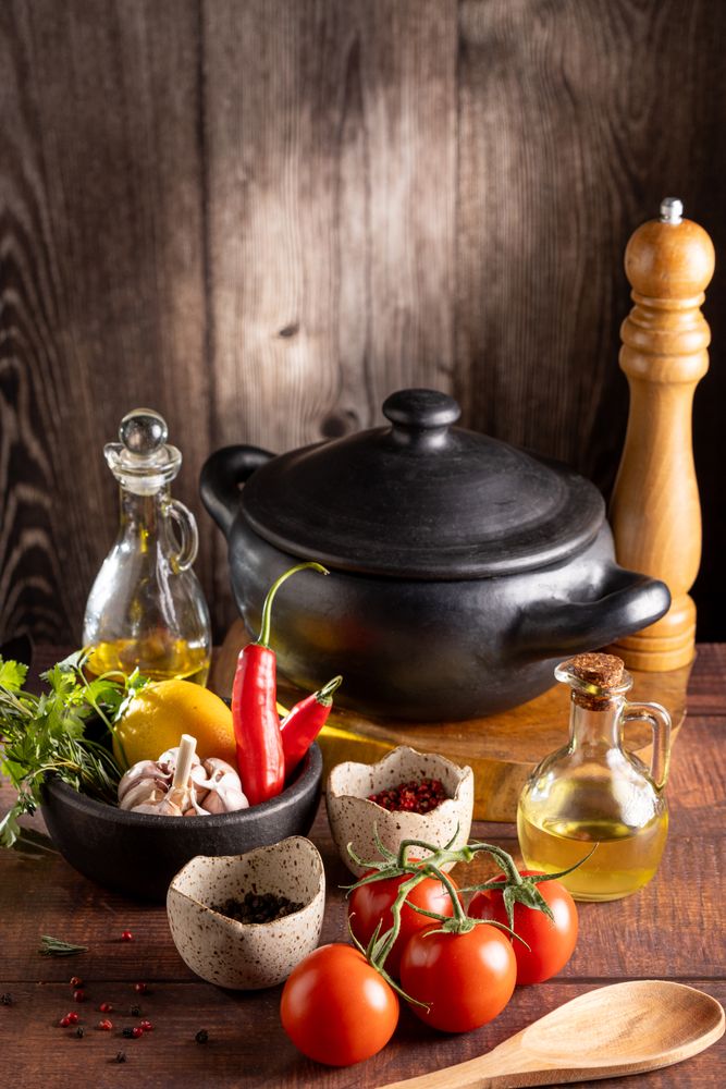 Ingredients for cooking on the table