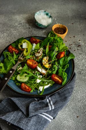 Delicious nutritious salad with flax seeds