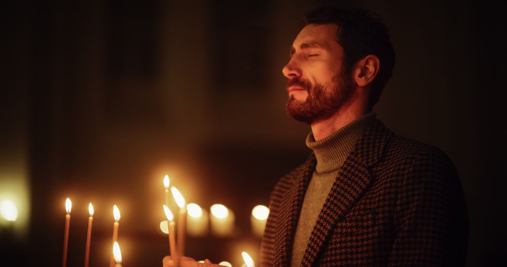 Parishioner Being Enlightened by the Teachings of Jesus Christ and Following his Path