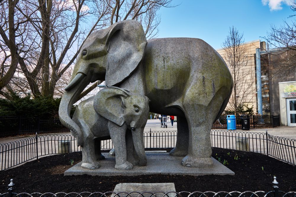 Elephant statue at the Philadelphia Zoo in Philadelphia, Pennsylvania