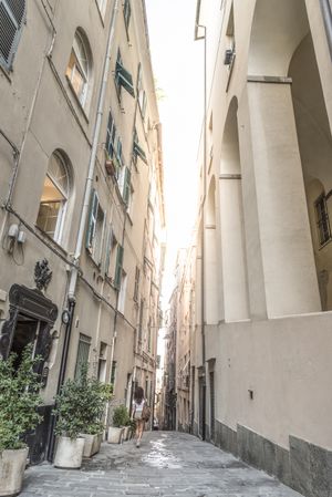 Street alley in Genoa city center