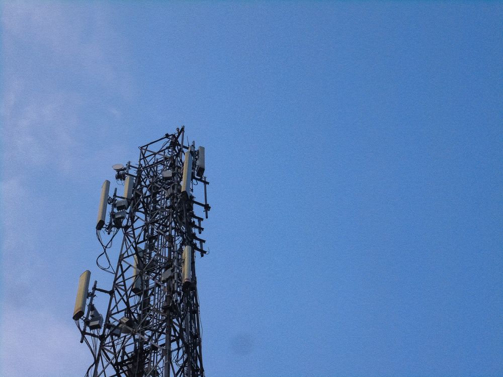 Electric tower and blue sky