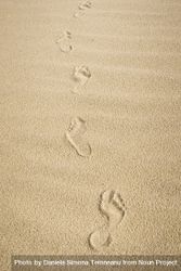 Bare feet footprints on sand 0y9En0