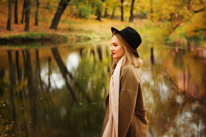 Woman during autumn season