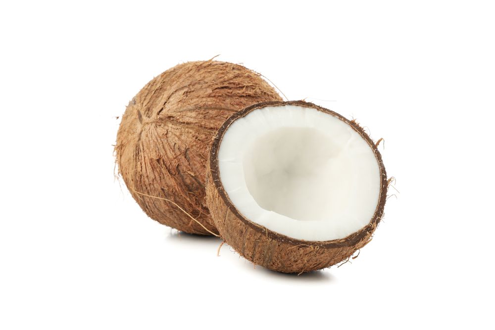 Coconut isolated on plain background. Tropical fruit