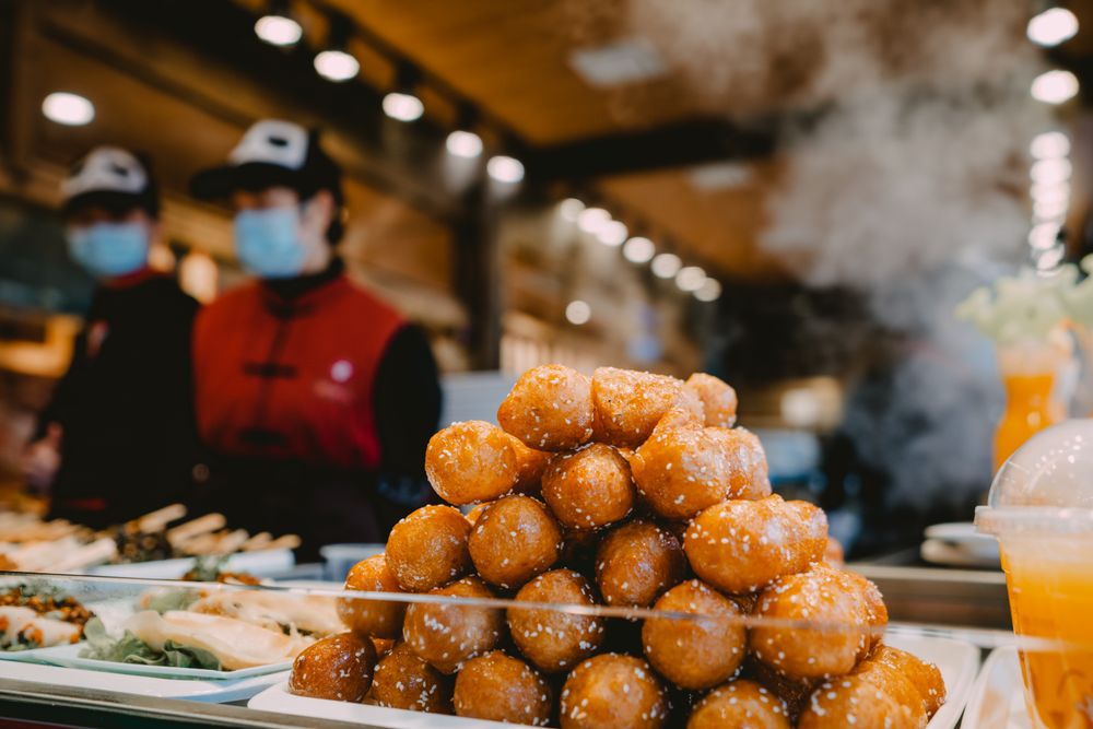Chinese street food in close-up