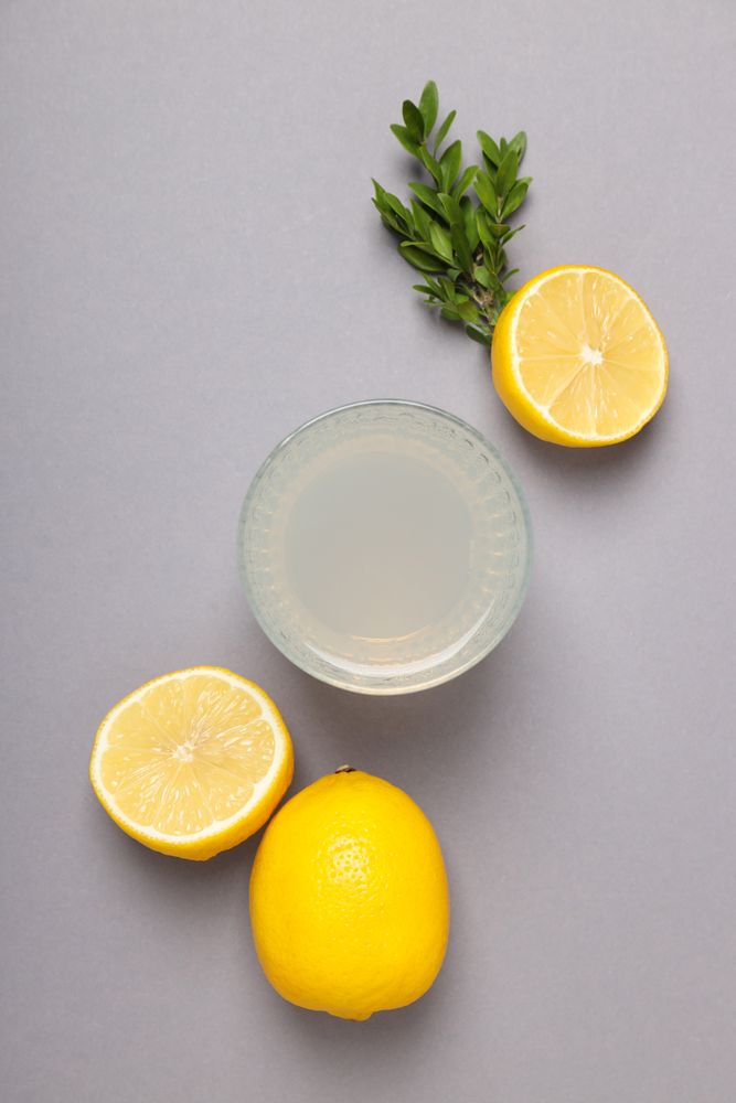 Concept of tasty drink, Limoncello, top view