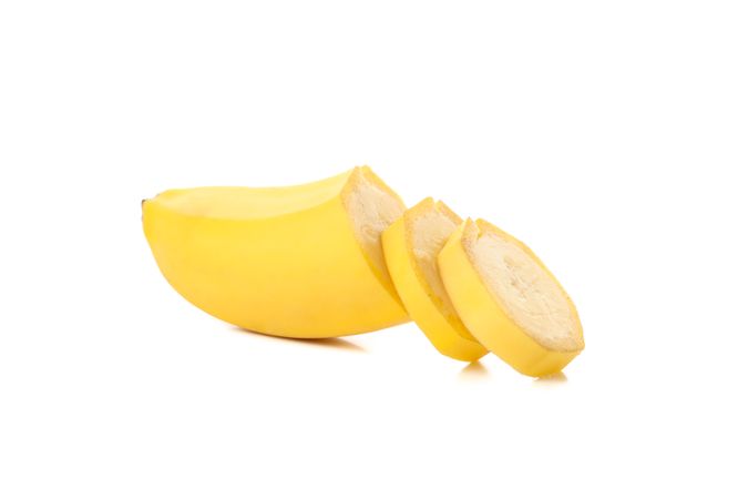 Banana isolated on neutral background. Fresh fruit