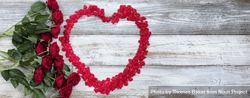 Heart outline for Valentine’s Day with red roses 0y1an0
