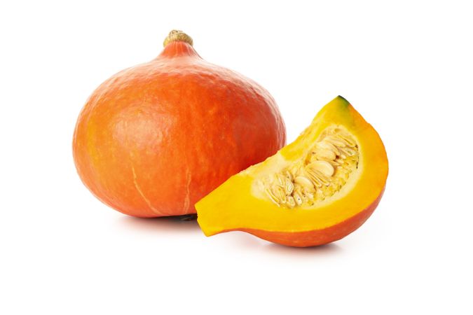 Fresh pumpkin isolated on neutral background