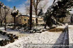 Residential area after snow storm in Granada, Spain 5pmEg4