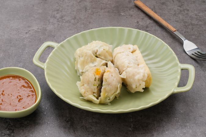 Siomay Bandung or Shumay or steamed dumplings with boiled tofu
