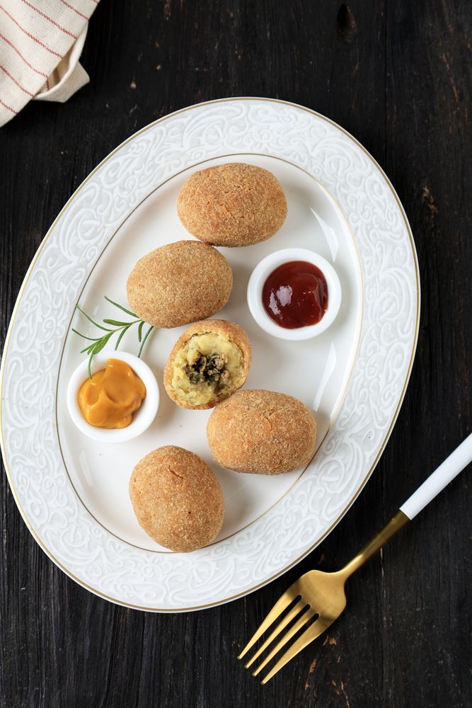 Top View Potato Croquettes