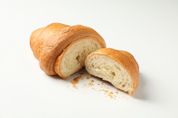 Freshly baked croissant, halved
