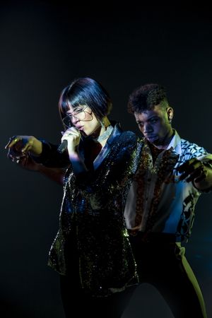 Young dancers and singer on stage