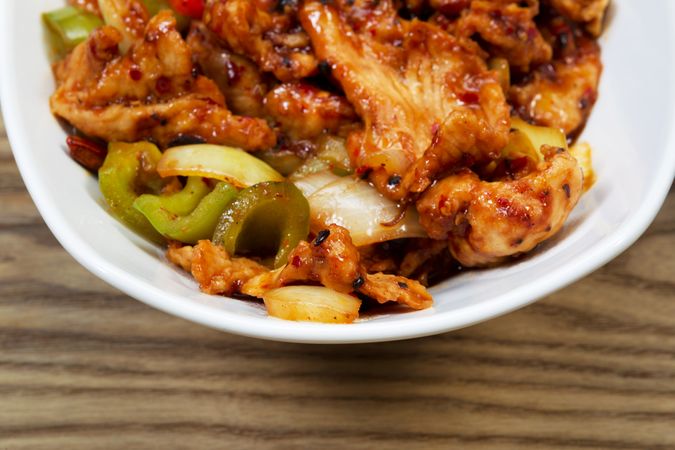 Spicy Chinese Chicken dish in Bowl