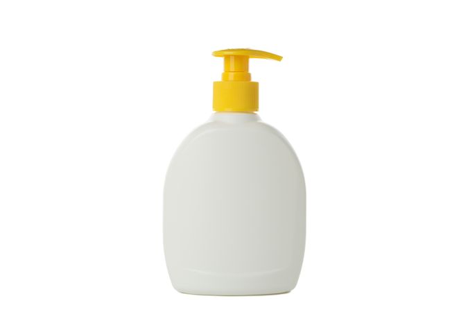 Blank bottle for soap isolated on light background