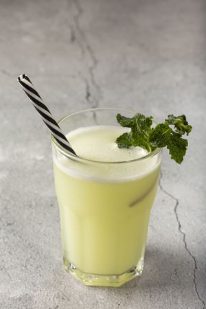 Refreshing lemonade with mint. Lemonade, summer drink.