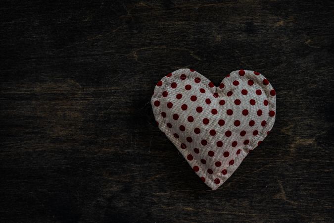 Valentine's day concept with dotted felt heart