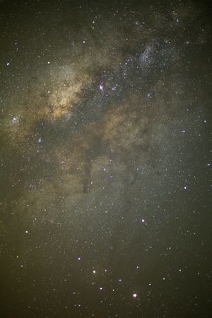 milky way galaxy with cloud and space dust in the universe, Long exposure photograph, with grain.