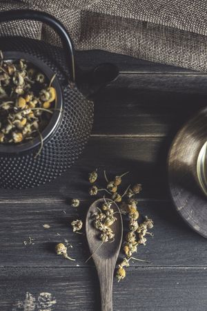 Dried chamomile for herbal tea