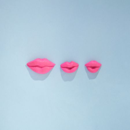 Three lips in a row