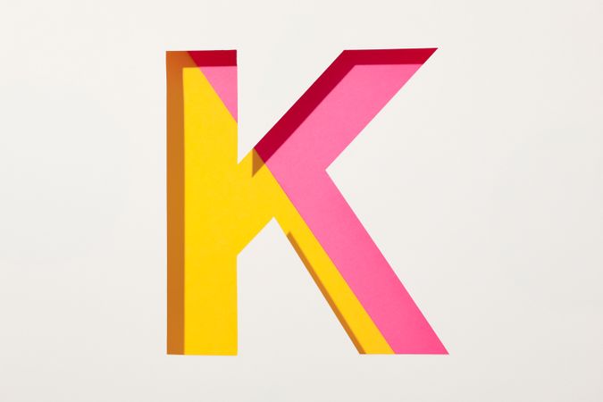 Two color letter T on blank background, space for text