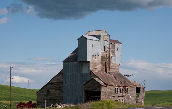 Grain elevator in rural Idaho