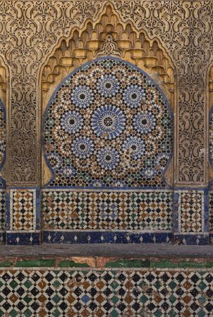 Mosaic on facade of building