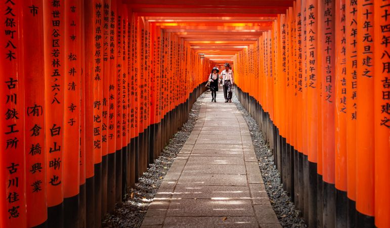 Japan - May, 10 2013: People walking in narrow passage