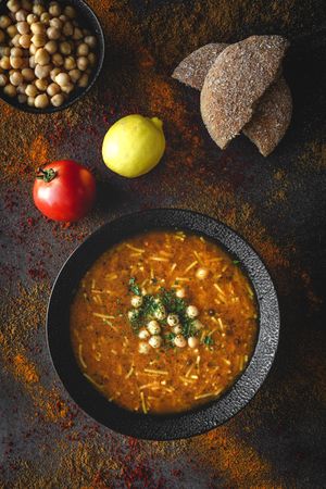 Traditional Harira soup for Ramadan