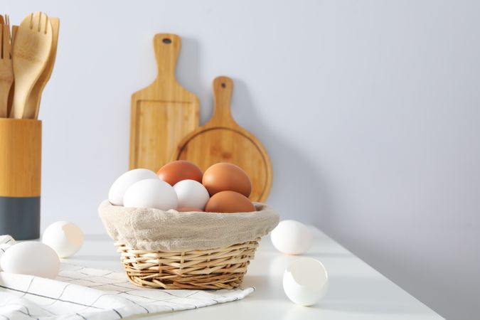 Concept of fresh and natural farm product - eggs