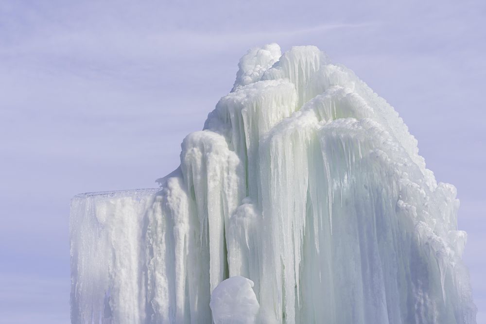 Frozen ice structures in the Wisconsin winter