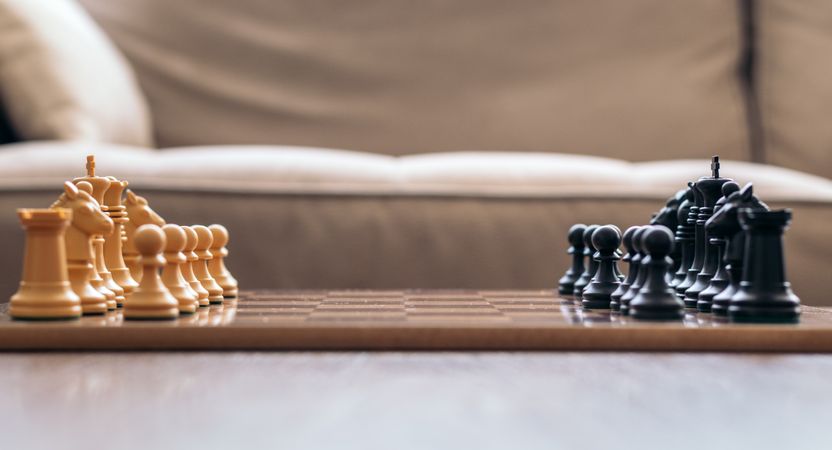 Chess board ready to start the game