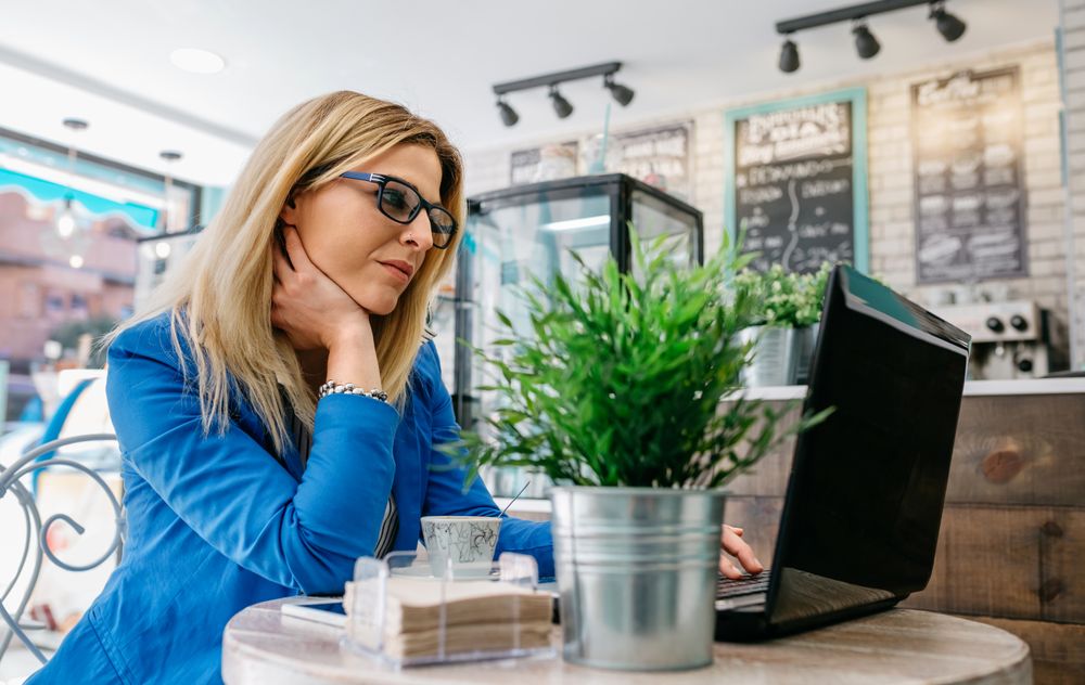 Woman working with the laptop