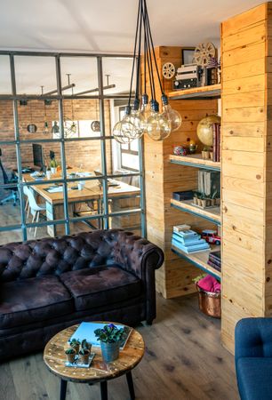 Interior of coworking office waiting room