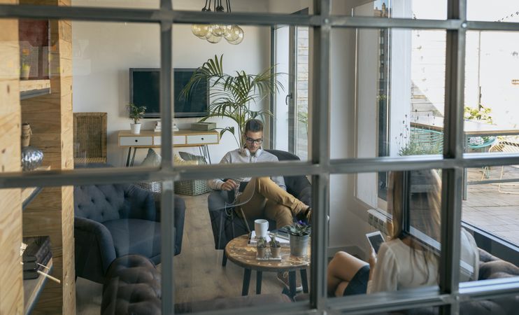 Man sitting in waiting room