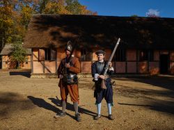 Renacting guard duty at the Jamestown Settlement in Jamestown, Virginia