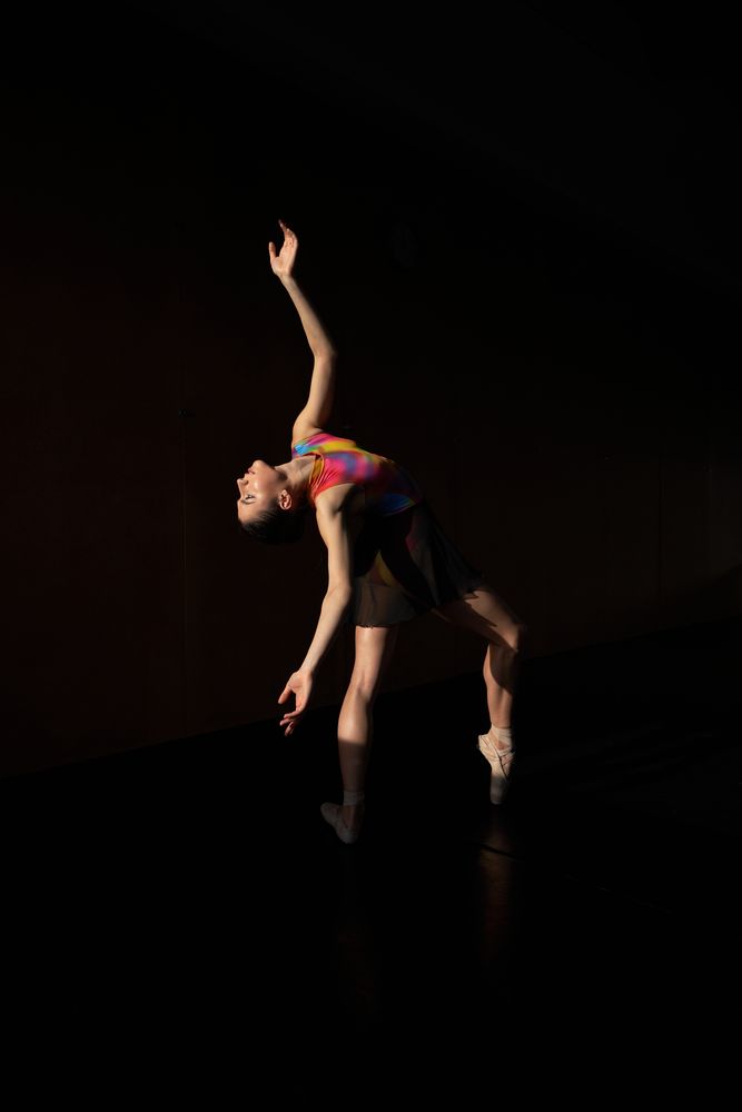 Warm-up and rehearsal of a professional ballet dancer