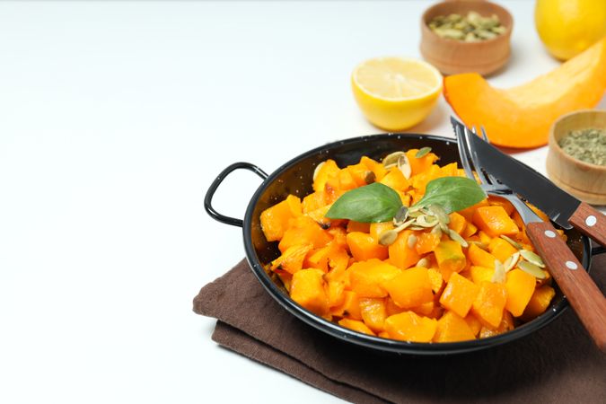 Fall season tasty food concept - baked pumpkin