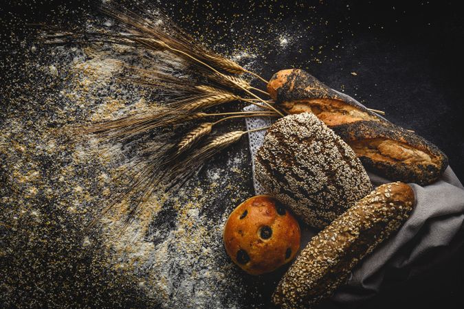 Natural Assortments of homemade breads