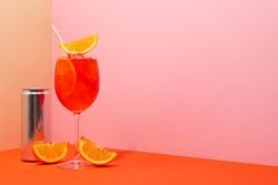 Italian Spritz, delicious summer cocktail, space for text