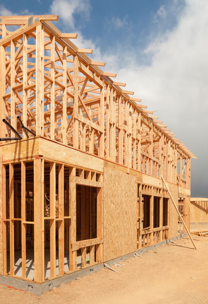 Wood Home Framing Abstract At Construction Site