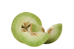 A slice of fresh melon, isolated on plain background