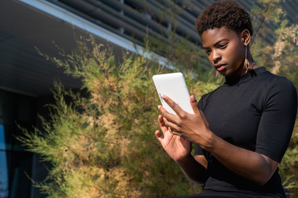 Woman using mobile phone