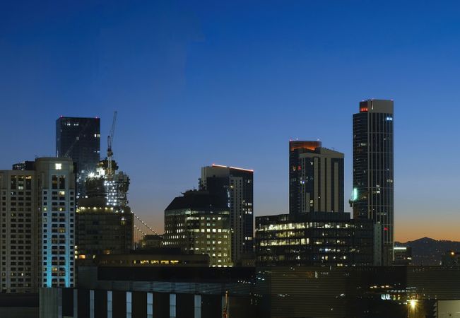 Modern megapolis in dark night
