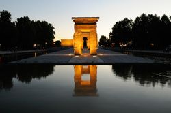 Templo de Debod at dusk, Madrid, Spain
