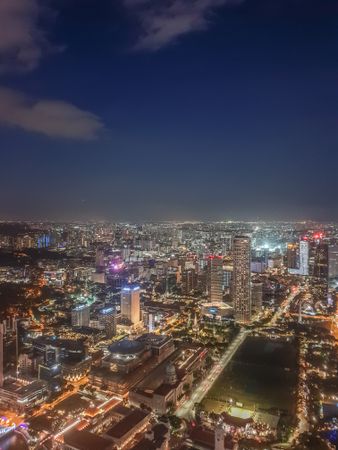 City skyline during night time in Singapore